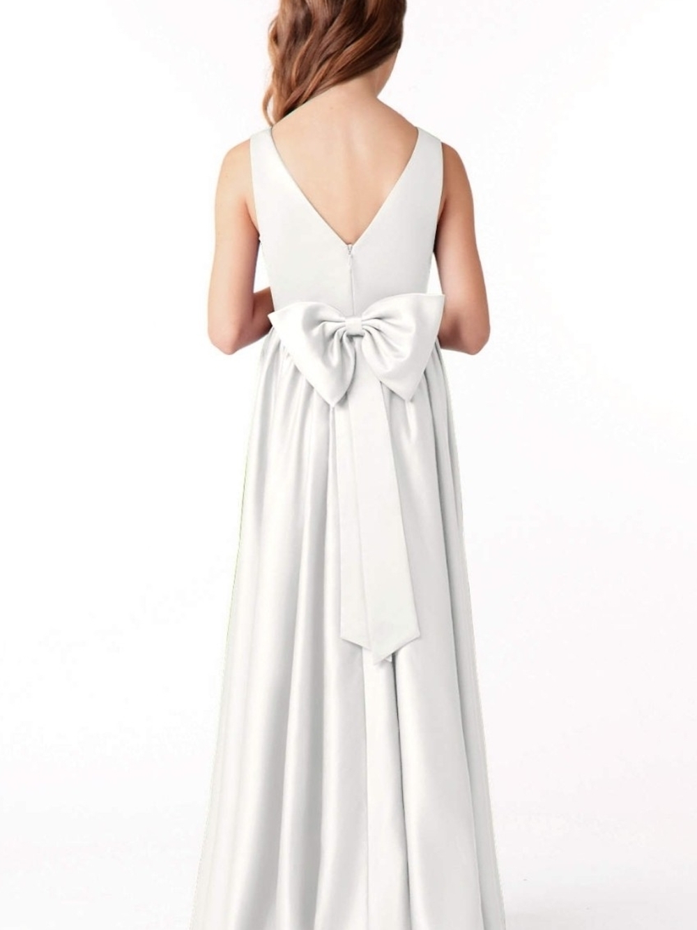 NWT Girls Formal Long Satin White Dress Size 14 Religious Events Formal Occasion